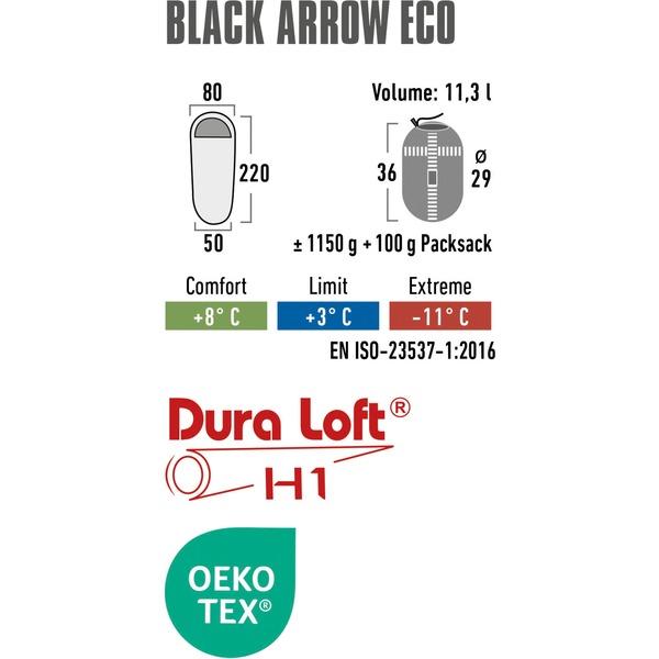 High Peak Mumienschlafsack Black Arrow ECO (dunkelgrün/rot)